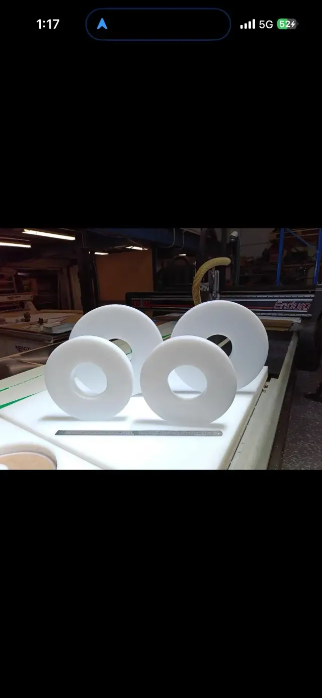 CNC routed plastic components at P&M Plastics