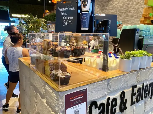 Acrylic display cabinet installed in café counter