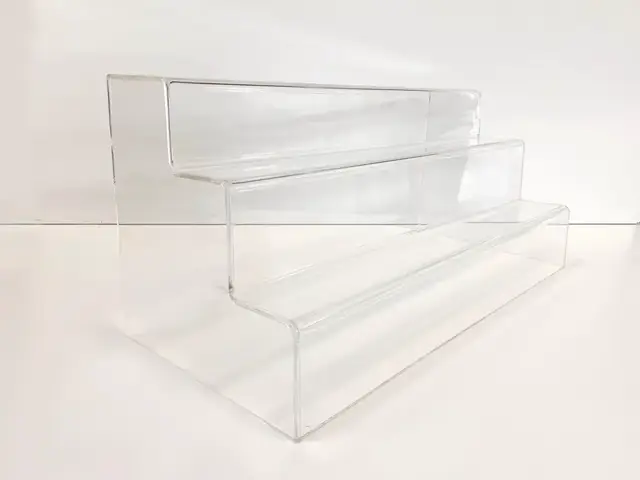 Tiered acrylic display shelves — 3 tier riser