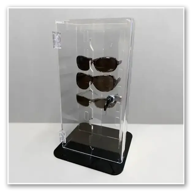 Lockable acrylic sunglass display cabinet