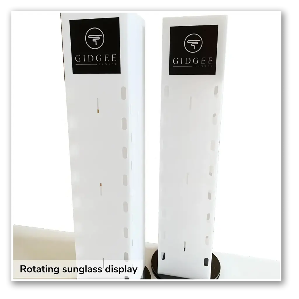 Custom rotating sunglass display stands
