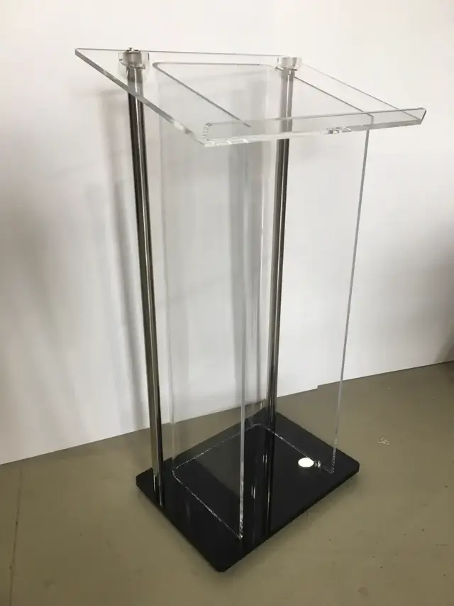 Clear perspex lectern display