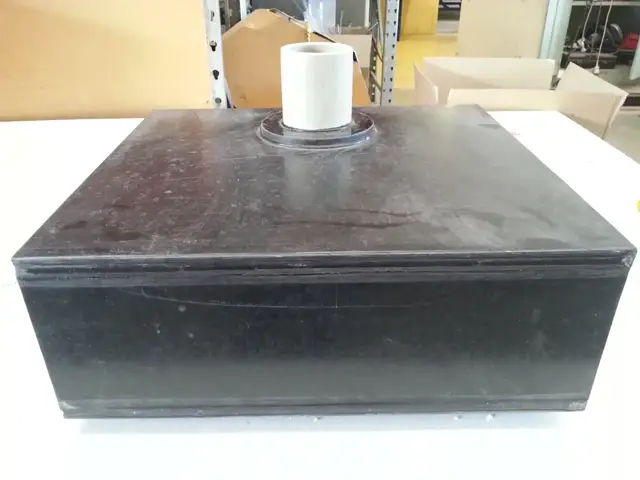 PP sump tank — front view showing nozzle connections