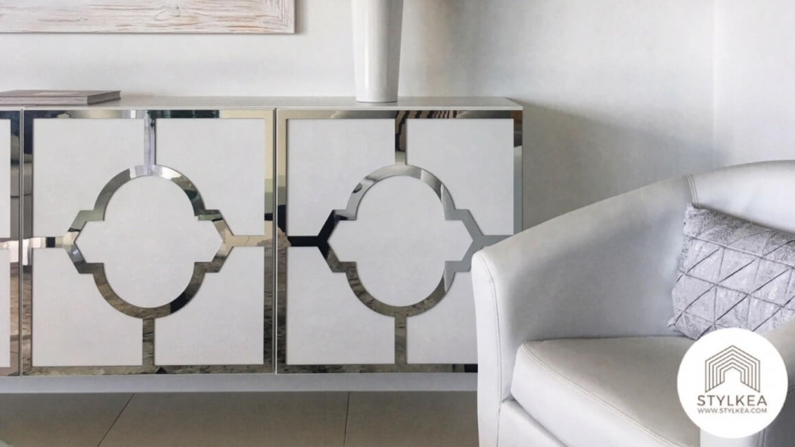 CNC cut silver mirror panel