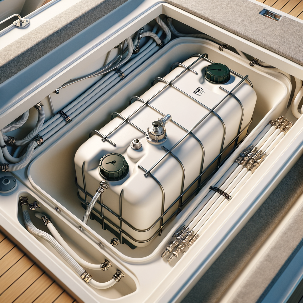 Custom white HDPE boat water tank installed in fibreglass hull — P&M Plastics Gold Coast
