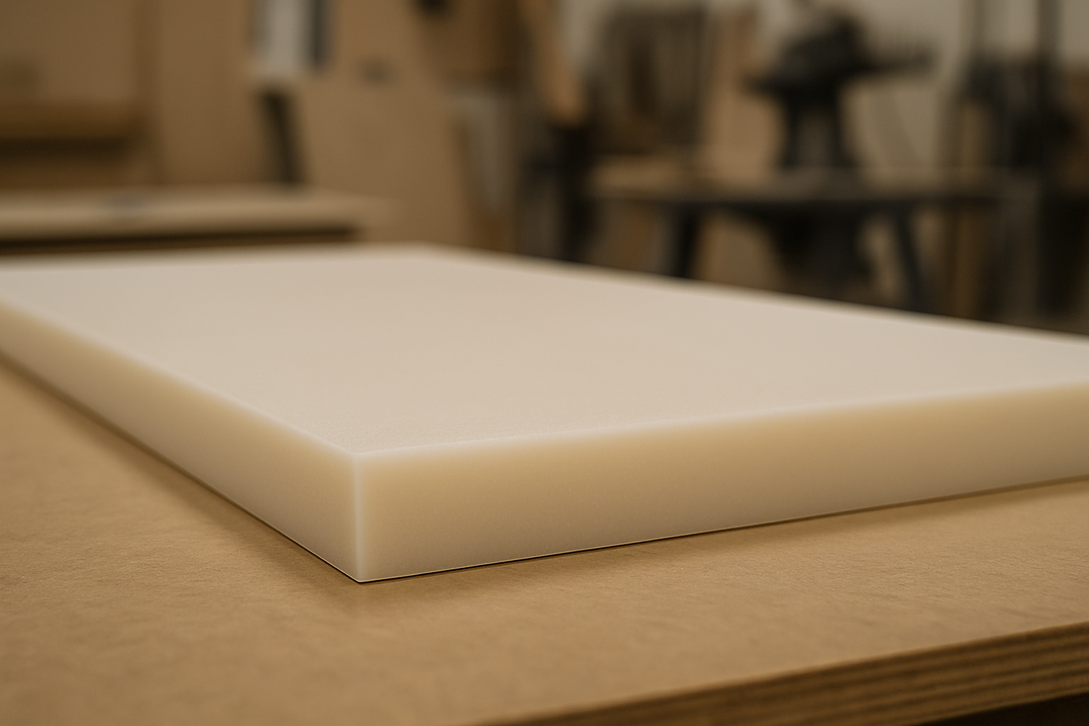 UHMWPE on workshop bench - P&M Plastics Gold Coast