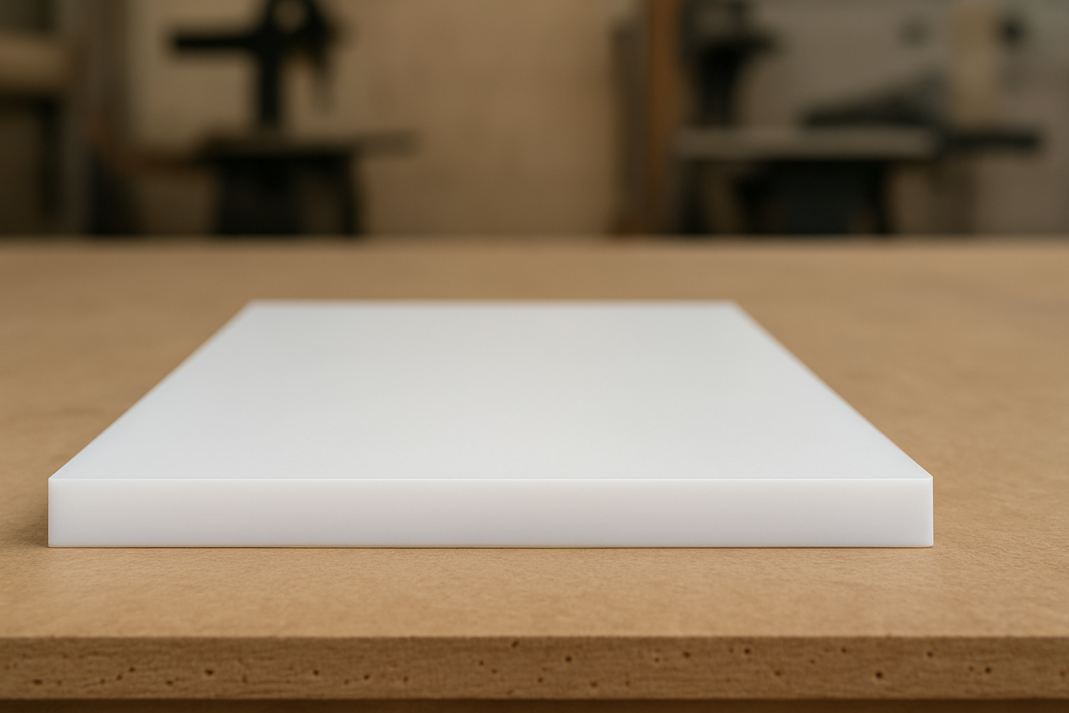 PTFE / Teflon on workshop bench - P&M Plastics Gold Coast