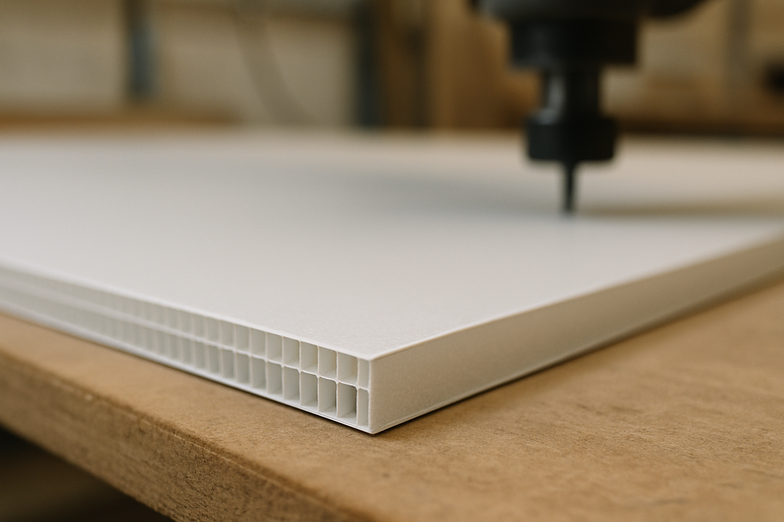 Corflute precision cut detail - P&M Plastics Gold Coast